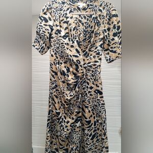 Topshop Animal Print Midi Dress